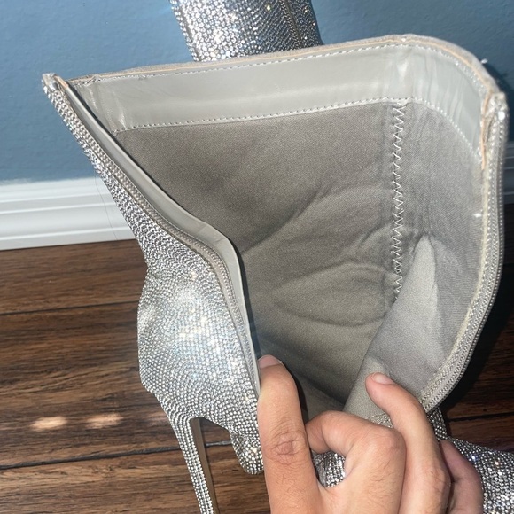 Crystal embellished heels boots diamond crystal bling embellished ankle booties - Picture 2 of 13